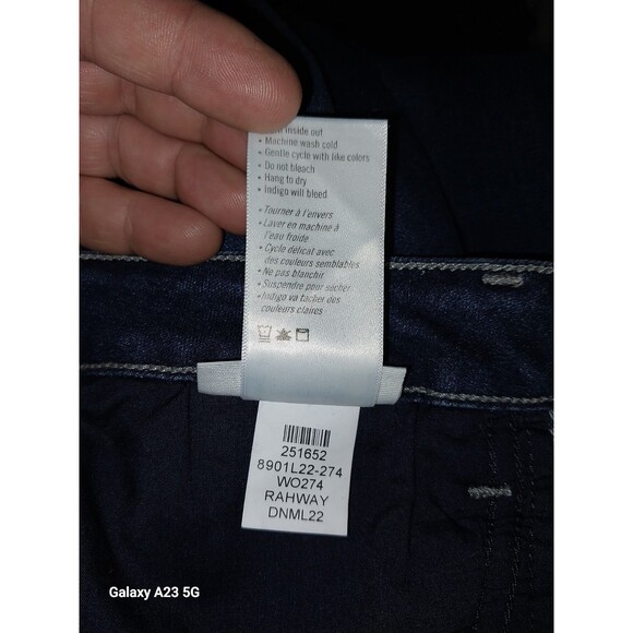 PAIGE Genesee Wide-Leg Crop Jeans Dark Wash Stretch Denim Size 32 - Picture 7 of 7